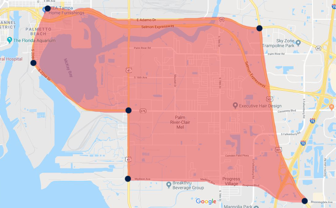 Map of Palm River Field of Memebership 